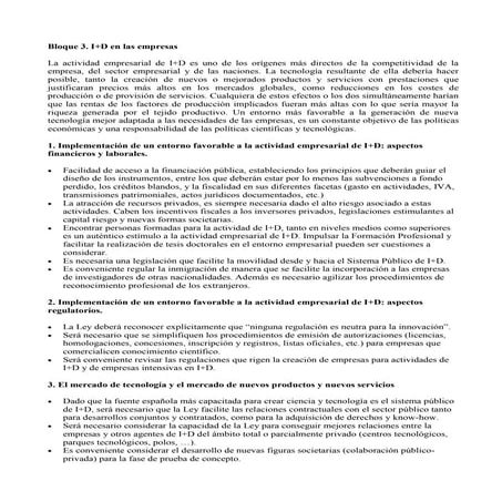 Bloque 3. i+d en las empresas