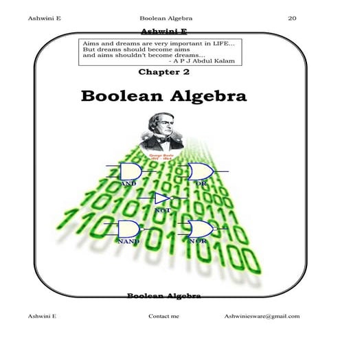 2nd PUC computer science chapter 2  boolean algebra 1