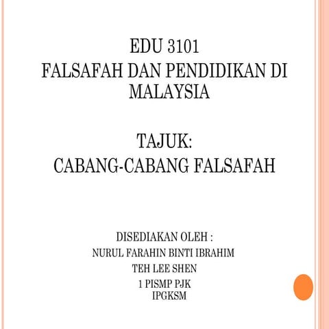 Cabang-cabang Falsafah