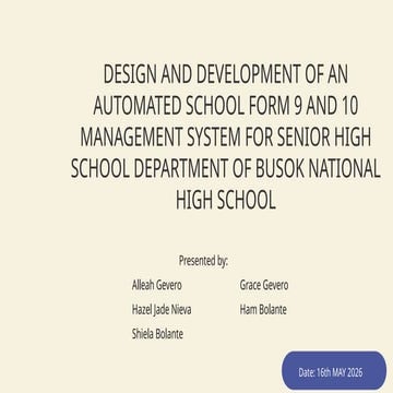 Design and Development of an Automated School Form 9 and 10 Management ...