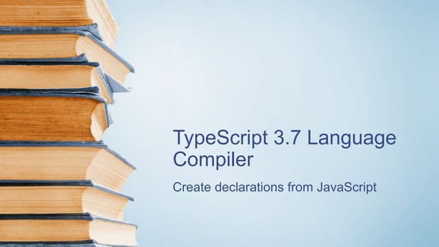 Generate typings from JavaScript with TypeScript 3.7