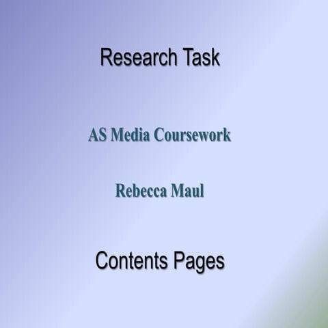 Contents Page Research
