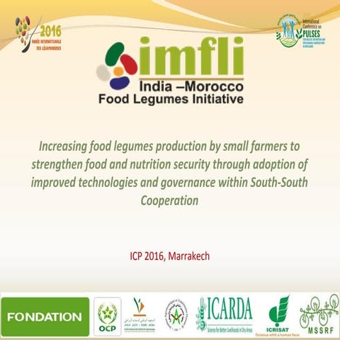  Increasing food legumes production by small farmers to strengthen food and n...