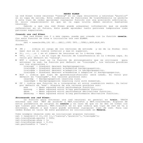 REDES NEUROANLES ELMAN DEMO