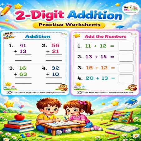 2 Digit Addition Worksheets for Grade 1 | Free Printable PDF | PDF
