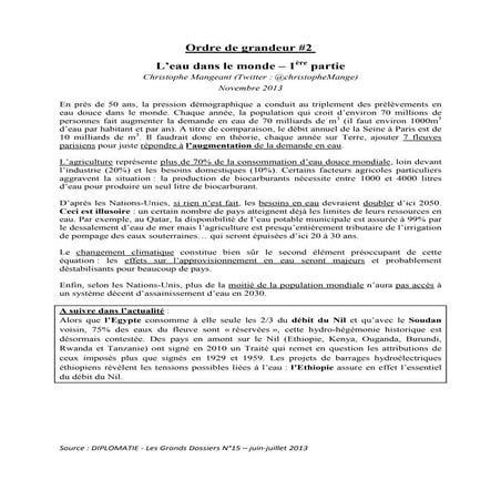 OdG#2 : eau dans le monde