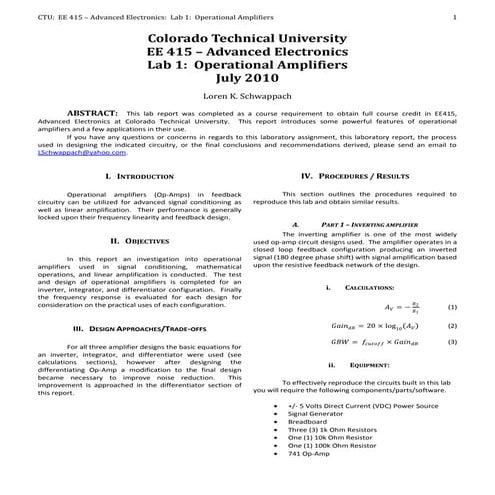 2   ee414 - adv electroncs - lab 1 - loren schwappach