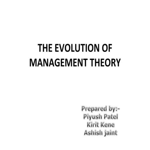 Evolution of management