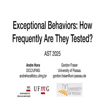 Exceptional Behaviors: How Frequently Are They Tested? (AST 2025)