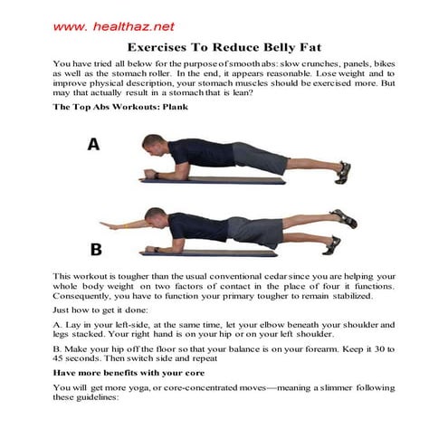 Exercises to reduce belly fat