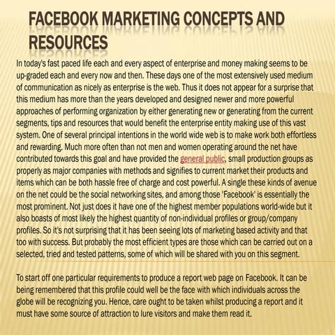 2. facebook marketing concepts and resources