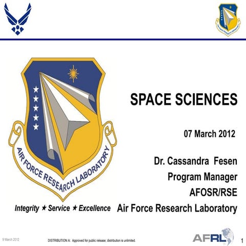 Fesen - Space Sciences - Spring Review 2012