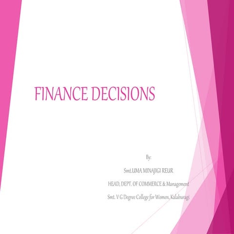 Financial Management - Finance Decisions