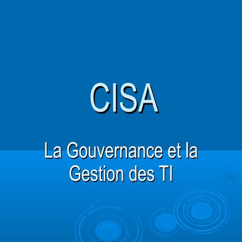 Gouvernance et Gestion des TI