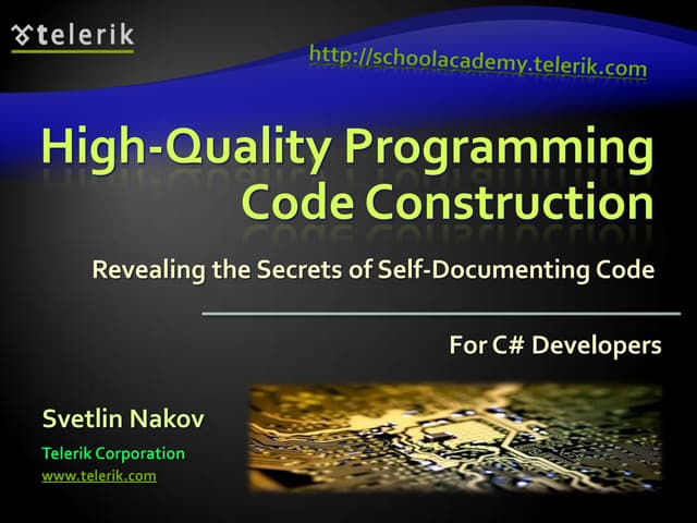 Writing High Quality Code in C#