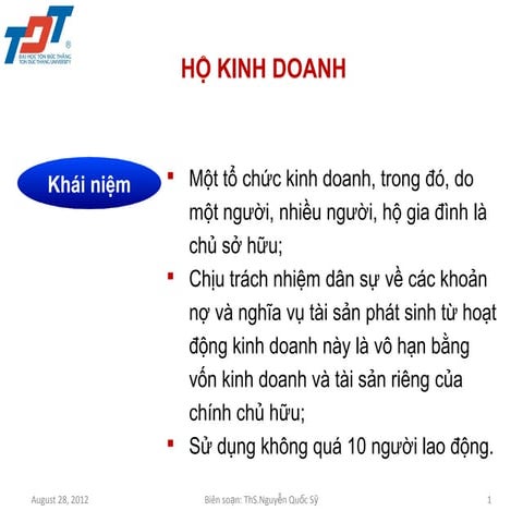 Luật kinh doanh - 2 HỘ KINH DOANH