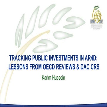C1.1. Tracking Public Investments in AR4D: Lessons from OECD Reviews & DAC CRS