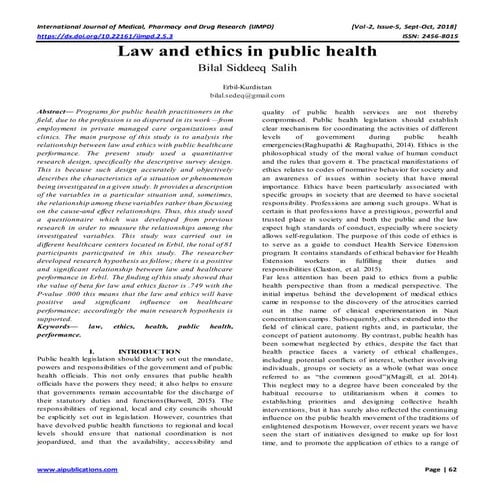 Law and ethics in public health