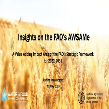 The WASAG Working Group on Water and Nutrition | PPTX