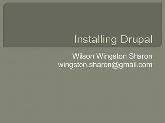 2  Installation of Drupal