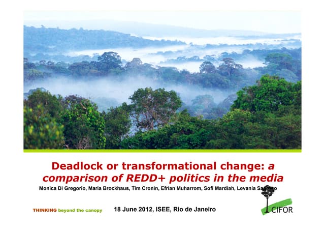 Dead-lock or transformational change – a comparison of REDD+ politics in the media