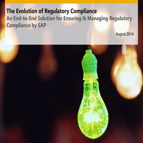 SAP’s Utilities Roadmap Overview, The Evolution of Regulatory Compliance and ...