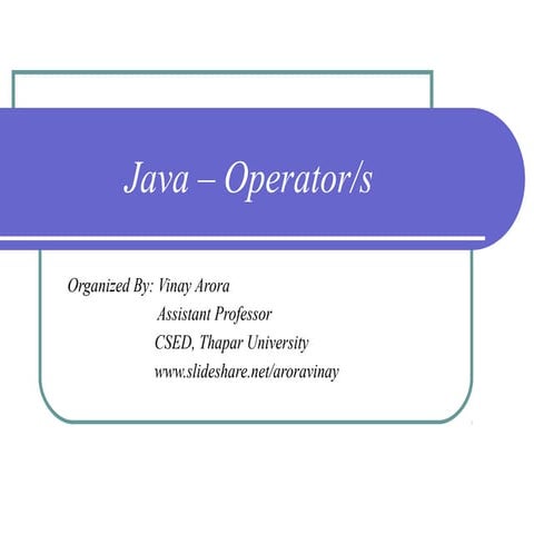 2 java - operators | PPT