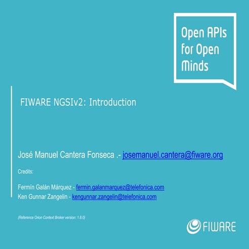 FIWARE Tech Summit - FIWARE NGSIv2 Introduction