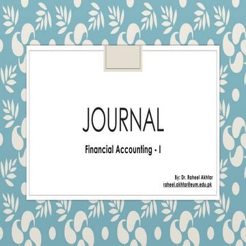 Introduction to journal entry | PPTX