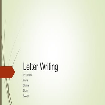 Descriptive Letter 1