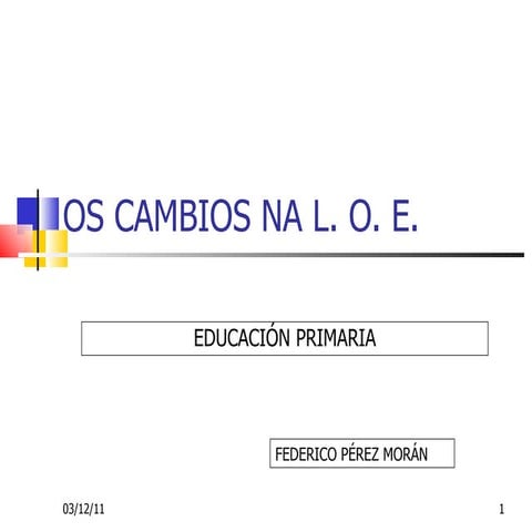 2.  lexislación- os cambios da loe en primaria