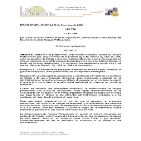 Ley 776 de 2002 | PPTX