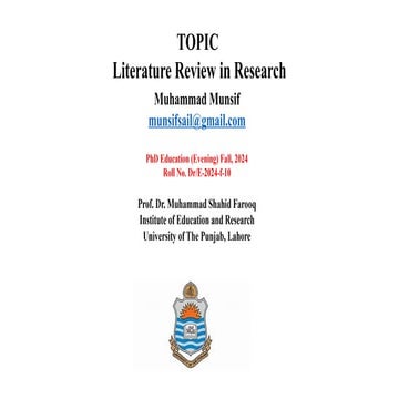 OBJECTIVES OF LITERATURE REVIEW  | INTRODUCTION OF LITERATURE REVEIEW