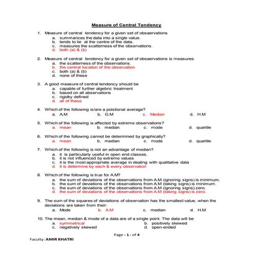 2 measure of central  tendency