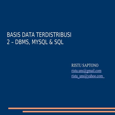 Comprehensive Overview of Distributed Databases and MySQL DBMS ...