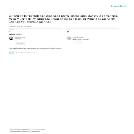 2 origen de los po alojados en ri intruidas en la fm vm,, cajon de los caballos, provincia de mendoza, cuenca neuquina.