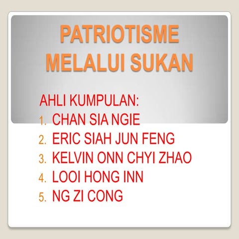 2.patriotisme melalui sukan