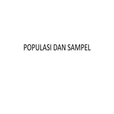 statistika - populasi dan sampel