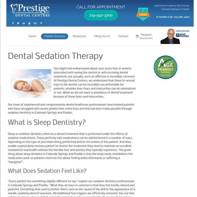 Sedation Dentistry Prestige Dental Centers at Colorado Springs