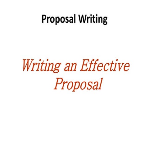 How to write a proposal -writing 