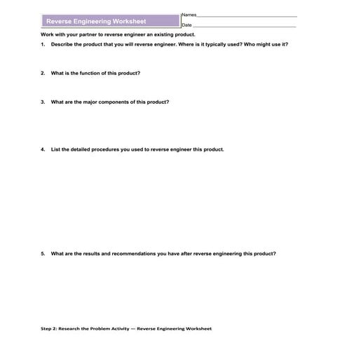 2 research - reverse engr worksheet