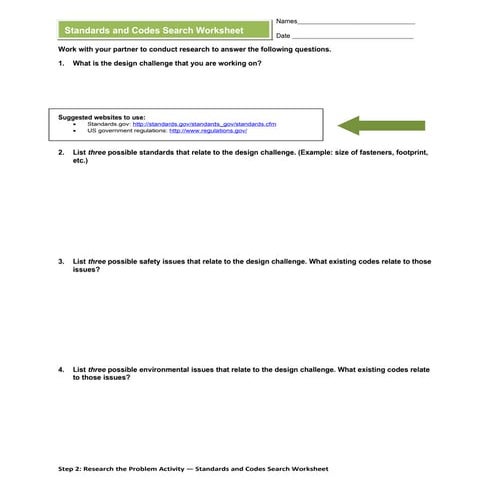 2  research - stnds and codes worksheet