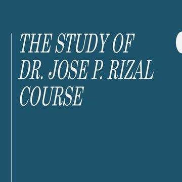 Why to study the Life and works of Rizal | PPTX