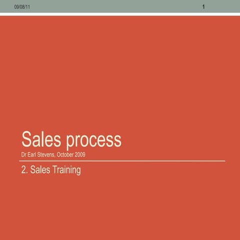 2. sales training   sales process