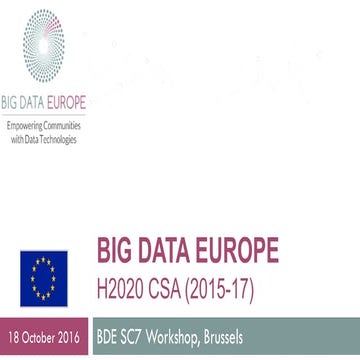 SC7 Workshop 2: The BigDataEurope project