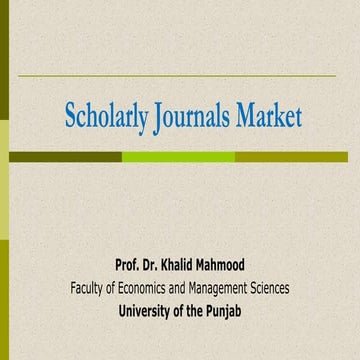 Scholarly journals market
