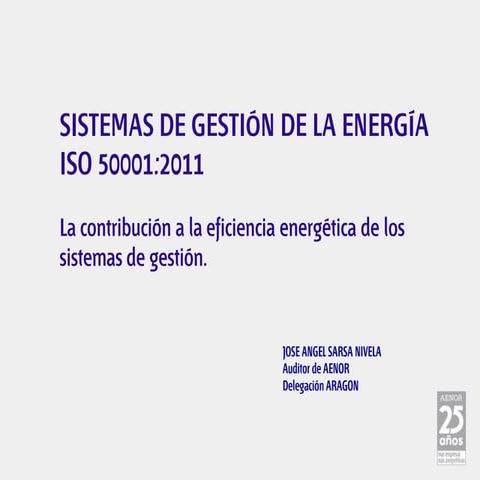 Sistema de gestión de la energía ISO 5001: 2011