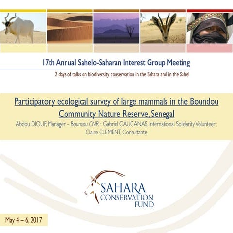 Participatory ecological survey of large mammals in the Boundou Community Nat...