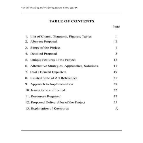 Table of Contents Vehicle Tracking and Ticketing System Using RFID Project (S...