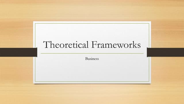 2 Theoretical Frameworks Pptx 2 Theoretical Frameworks Pptx